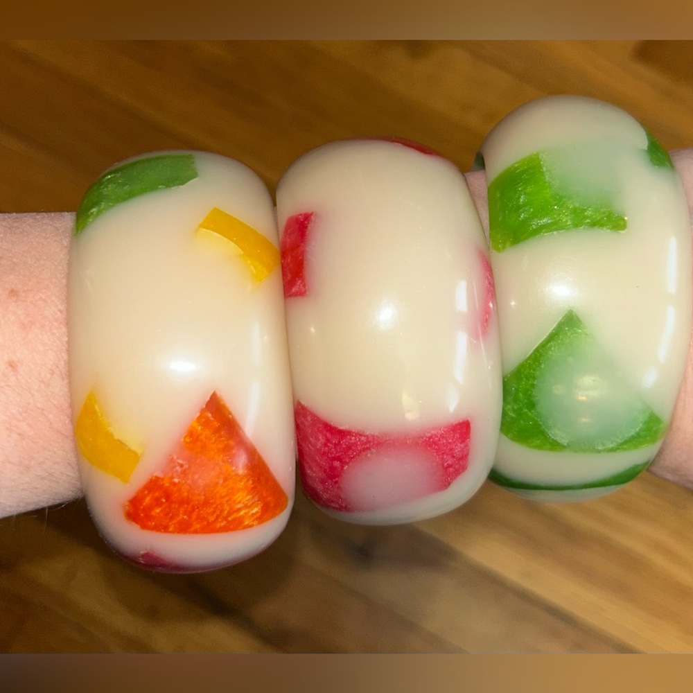 Massive Vintage “Jell-O”  Geometric Bangles